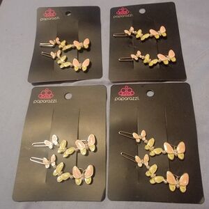 4 Paparazzi Pastel Butterfly Hair Clips Set